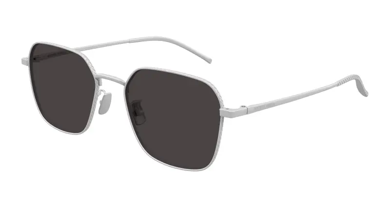 Unisex BV1422SA 002 Occhiali da sole Titanio Argento Grigio Rotonda