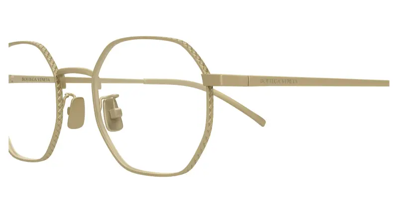 Unisex BV1423OA 001 Montature da vista Titanio Bronzo Trasparente Rotonda miniatura 3