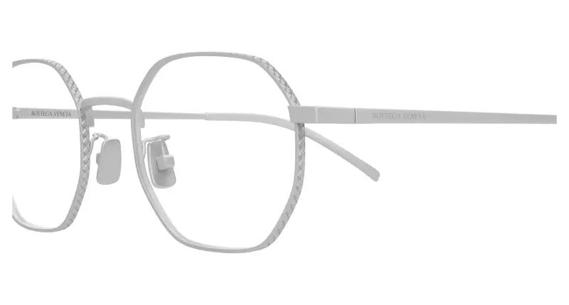 Unisex BV1423OA 002 Montature da vista Titanio Argento Trasparente Rotonda miniatura 3