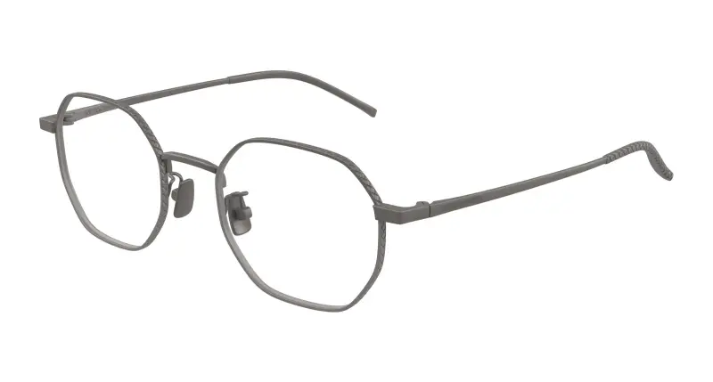 Unisex BV1423OA 003 Montature da vista Titanio Rutenio Trasparente Rotonda