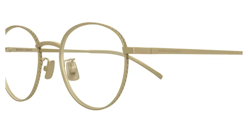 Unisex BV1424OA 001 Montature da vista Titanio Bronzo Trasparente Rotonda miniatura 3