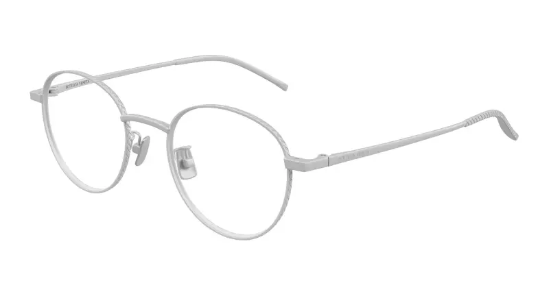 Unisex BV1424OA 002 Montature da vista Titanio Argento Trasparente Rotonda