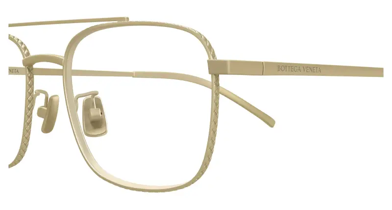 Unisex BV1425OA 001 Montature da vista Titanio Bronzo Trasparente Squadrata miniatura 3