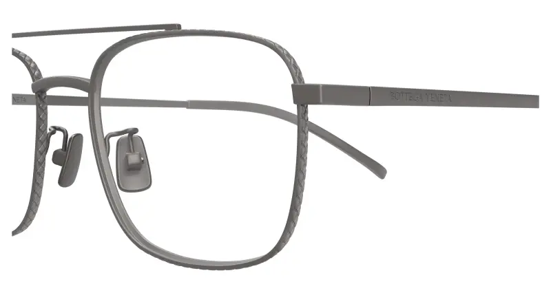 Unisex BV1425OA 003 Montature da vista Titanio Rutenio Trasparente Squadrata miniatura 3