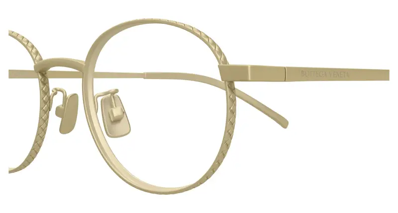 Unisex BV1426OA 001 Montature da vista Titanio Bronzo Trasparente Rotonda miniatura 3