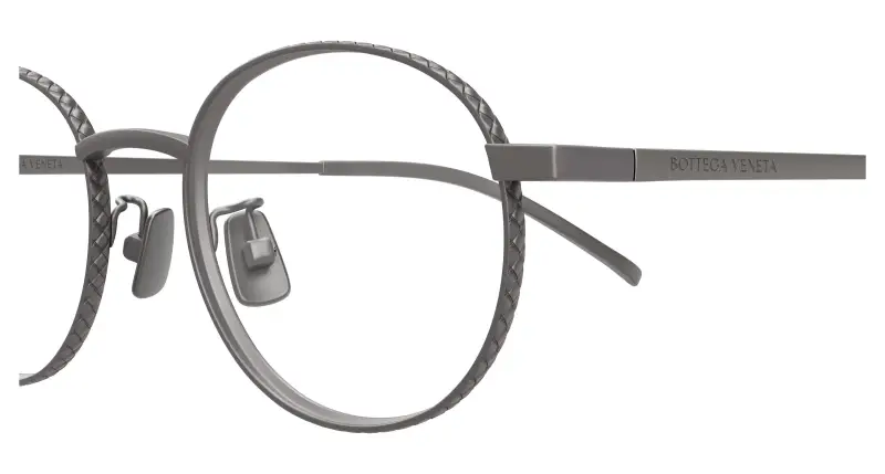 Unisex BV1426OA 003 Montature da vista Titanio Rutenio Trasparente Rotonda miniatura 3