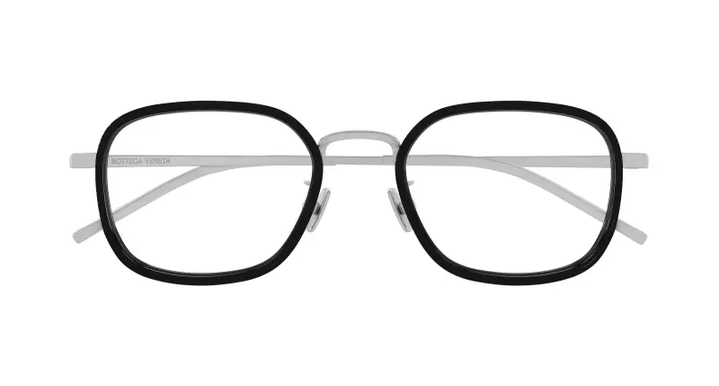 Unisex BV1427OA 001 Montature da vista Titanio Argento Trasparente Squadrata miniatura 2