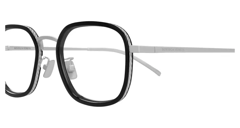 Unisex BV1427OA 001 Montature da vista Titanio Argento Trasparente Squadrata miniatura 3