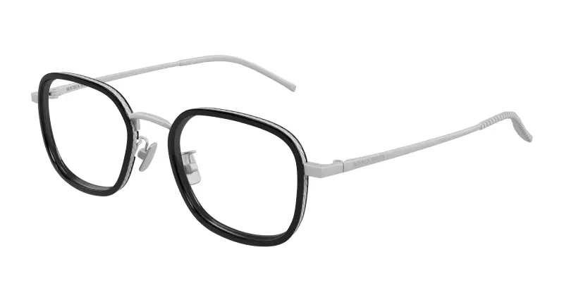 Unisex BV1427OA 001 Montature da vista Titanio Argento Trasparente Squadrata