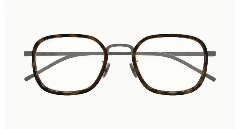 Unisex BV1427OA 002 Montature da vista Titanio Rutenio Trasparente Squadrata miniatura 2