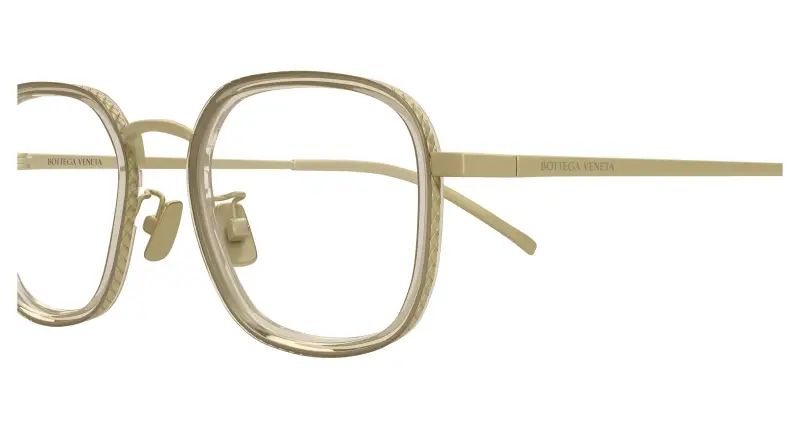 Unisex BV1427OA 003 Montature da vista Titanio Bronzo Trasparente Squadrata miniatura 3