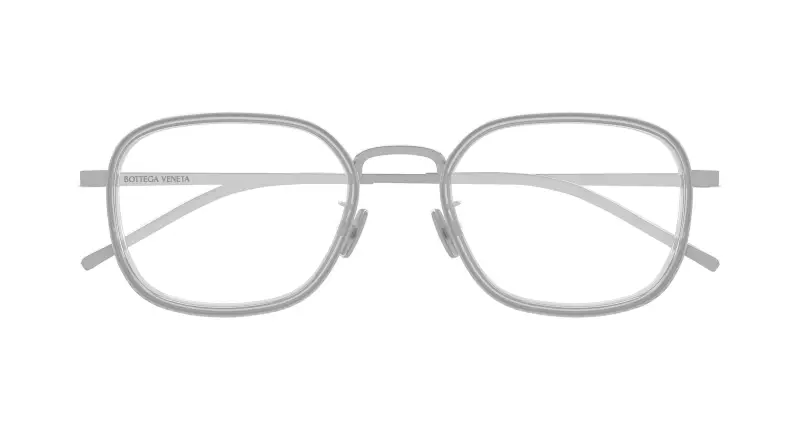 Unisex BV1427OA 004 Montature da vista Titanio Argento Trasparente Squadrata miniatura 2