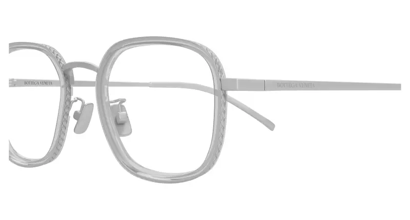 Unisex BV1427OA 004 Montature da vista Titanio Argento Trasparente Squadrata miniatura 3