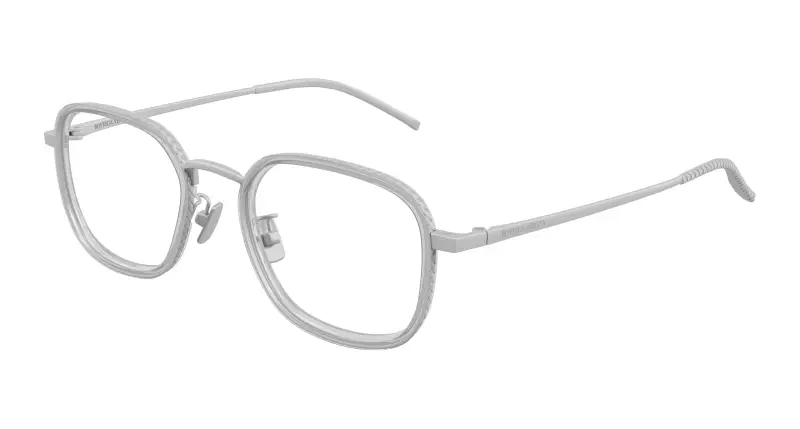 Unisex BV1427OA 004 Montature da vista Titanio Argento Trasparente Squadrata