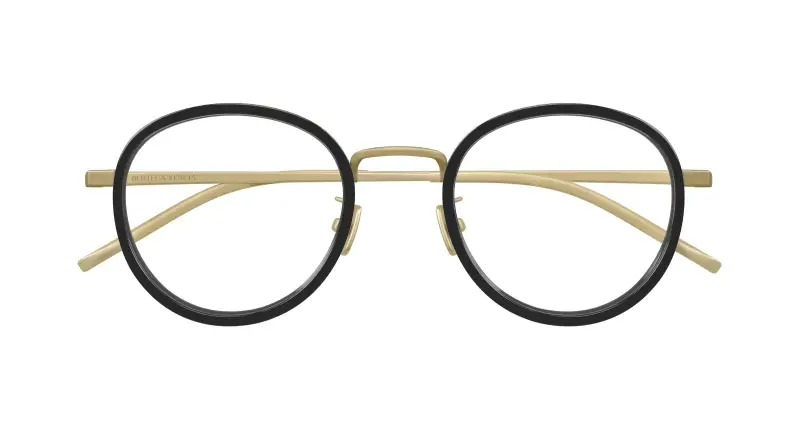 Unisex BV1428OA 001 Montature da vista Titanio Bronzo Trasparente Rotonda miniatura 2