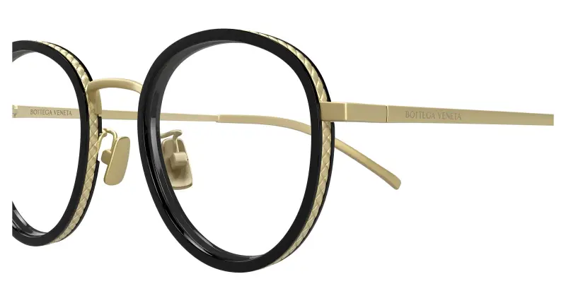 Unisex BV1428OA 001 Montature da vista Titanio Bronzo Trasparente Rotonda miniatura 3