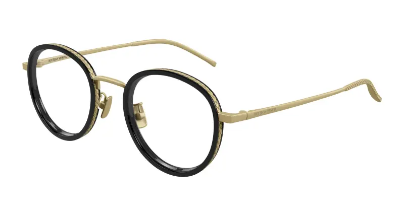 Unisex BV1428OA 001 Montature da vista Titanio Bronzo Trasparente Rotonda