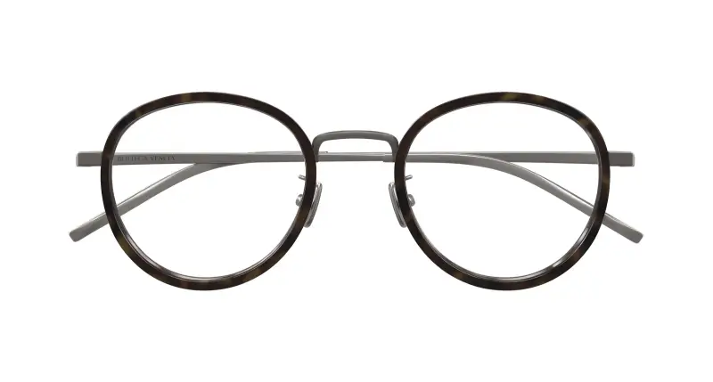 Unisex BV1428OA 002 Montature da vista Titanio Rutenio Trasparente Rotonda miniatura 2