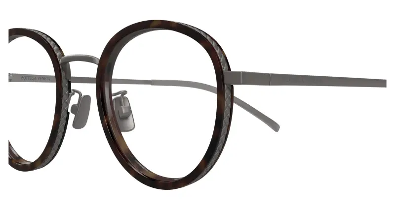 Unisex BV1428OA 002 Montature da vista Titanio Rutenio Trasparente Rotonda miniatura 3