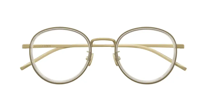 Unisex BV1428OA 003 Montature da vista Titanio Bronzo Trasparente Rotonda miniatura 2