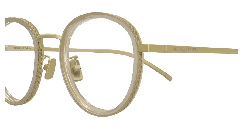 Unisex BV1428OA 003 Montature da vista Titanio Bronzo Trasparente Rotonda miniatura 3