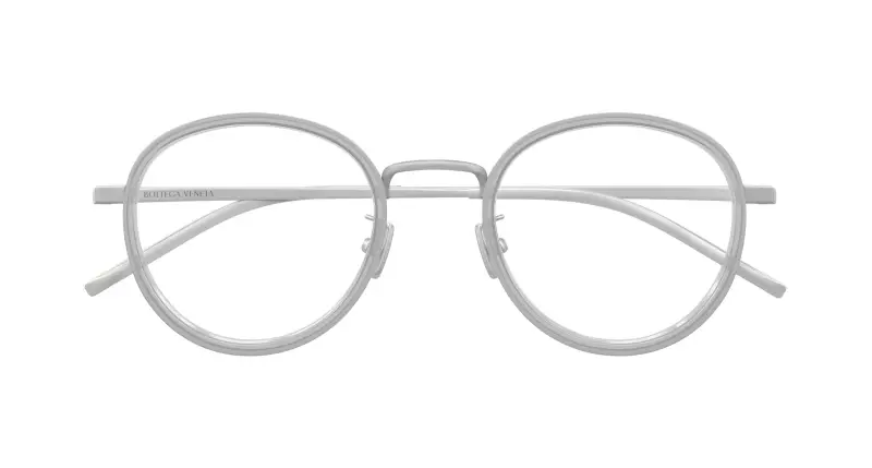 Unisex BV1428OA 004 Montature da vista Titanio Argento Trasparente Rotonda miniatura 2