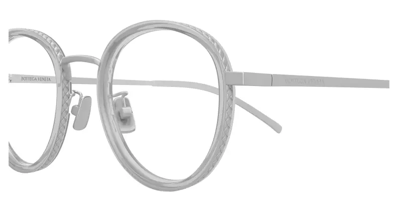 Unisex BV1428OA 004 Montature da vista Titanio Argento Trasparente Rotonda miniatura 3