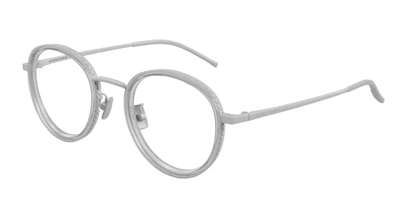 Unisex BV1428OA 004 Montature da vista Titanio Argento Trasparente Rotonda