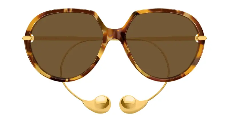 Unisex BV1436S 002 Occhiali da sole Acetato Havana Marrone Geometrica miniatura 2