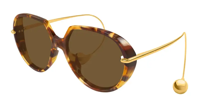 Unisex BV1436S 002 Occhiali da sole Acetato Havana Marrone Geometrica