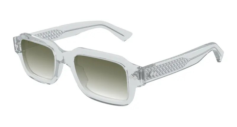 Uomo Bottega Veneta BV1442S 003 Occhiali da sole Acetato Grigio Verde Squadrata