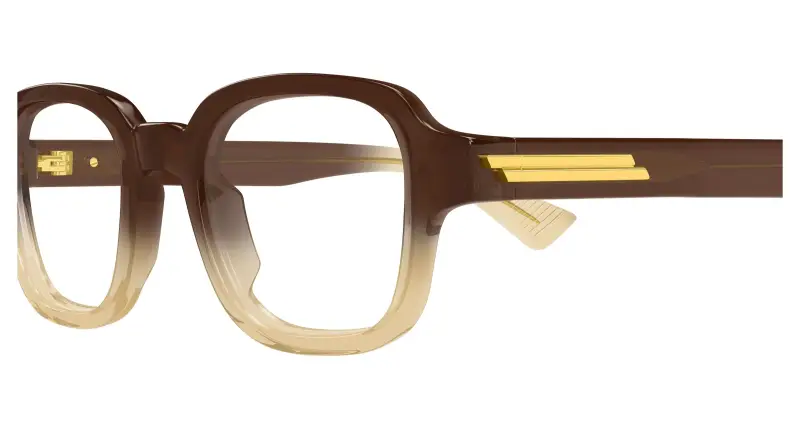 Uomo Bottega Veneta BV1462O 008 Montature da vista Acetato Marrone Trasparente Squadrata miniatura 3