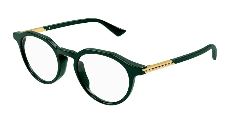 Bottega Veneta Uomo BV1263O 004 Montature da vista Acetato Verde Rotonda