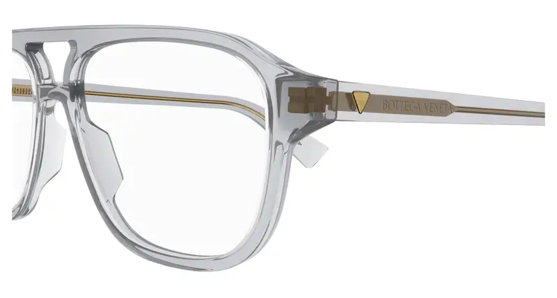 Bottega Veneta Uomo BV1294O 004 Montature da vista Acetato Grigio Trasparente Pilot miniatura 2