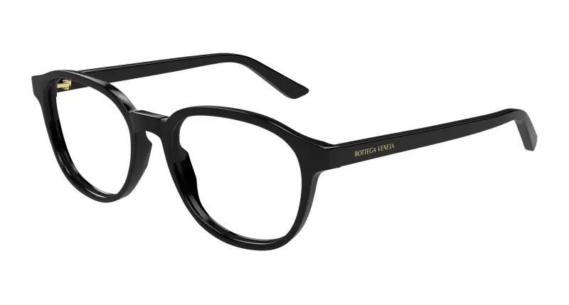 Uomo BV1312O 001 Montature da vista Acetato Nero Trasparente Rotonda