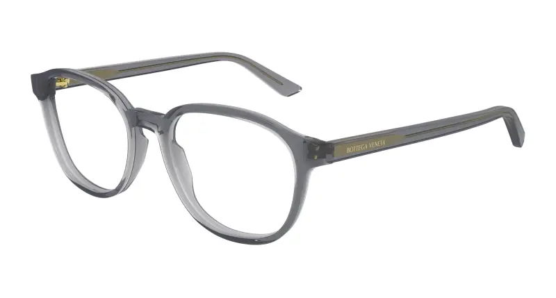 Uomo BV1312O 009 Montature da vista Acetato Grigio Trasparente Rotonda