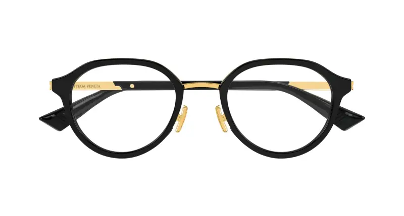 Uomo BV1375O 001 Montature da vista Acetato Nero Trasparente Rotonda miniatura 2