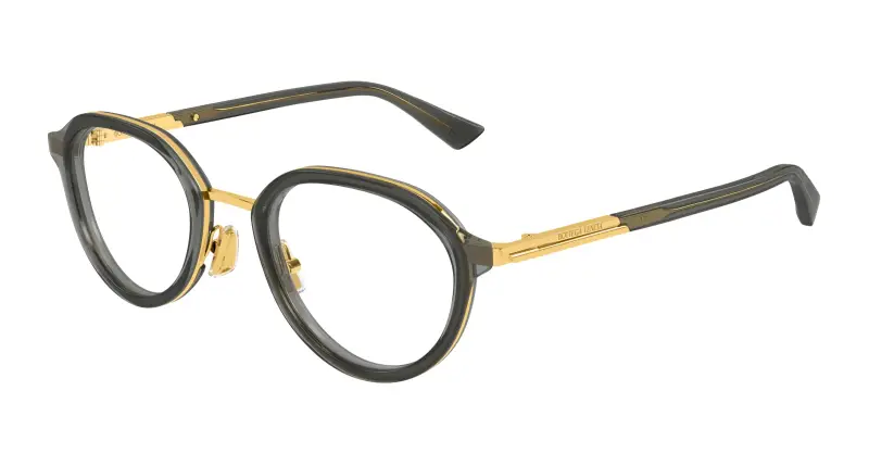 Uomo BV1375O 004 Montature da vista Acetato Grigio Trasparente Rotonda