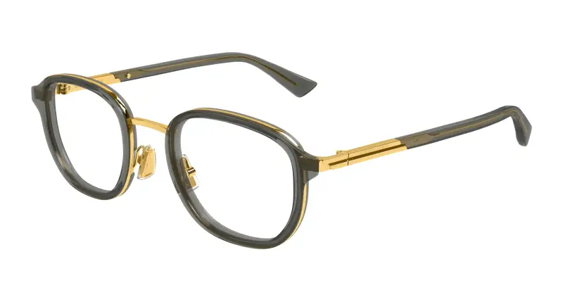 Uomo BV1376O 004 Montature da vista Acetato Grigio Trasparente Rotonda