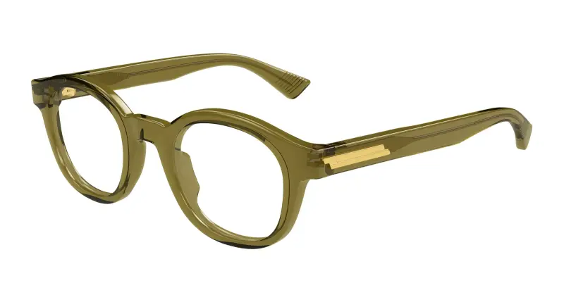 Uomo BV1413O 004 Montature da vista Acetato Verde Trasparente Rotonda