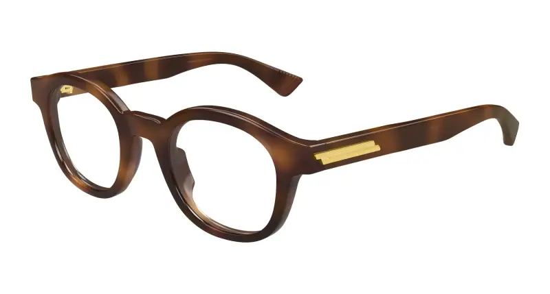 Uomo BV1413O 005 Montature da vista Acetato Havana Trasparente Rotonda