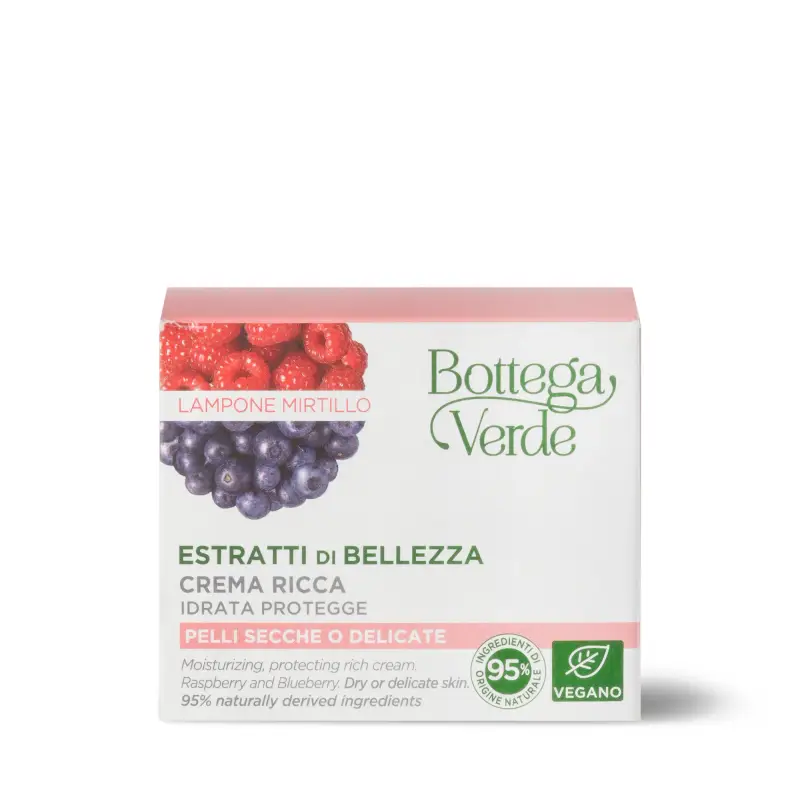 Estratti di bellezza Crema Ricca Idratante - Lampone E Mirtillo - Crema idratante viso miniatura 3