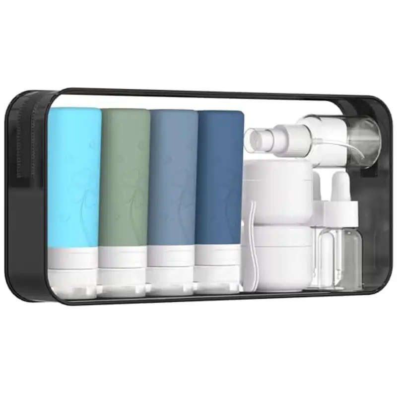 Bottiglie da Viaggio in Silicone 90 ml, 12 Pezzi Kit Flaconi da Viaggio, Kit da Contenitori da Viaggio, Riutilizzabili