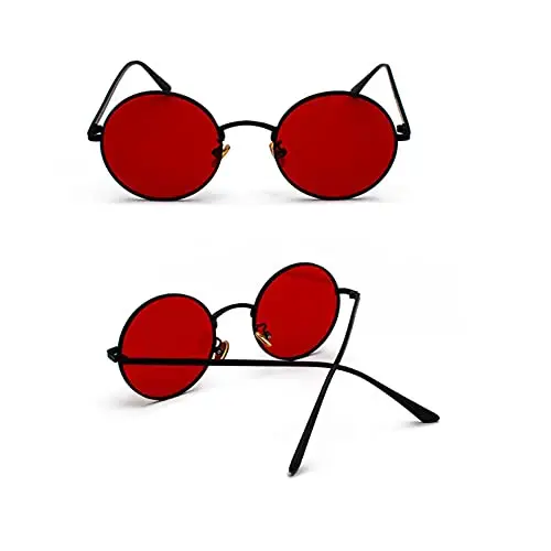 BOUACOUA Occhiali da Sole Rotondo Stile Vintage Steampunk Occhiali da Sole Retro Protezione UV400 Montatura Metallica miniatura 2