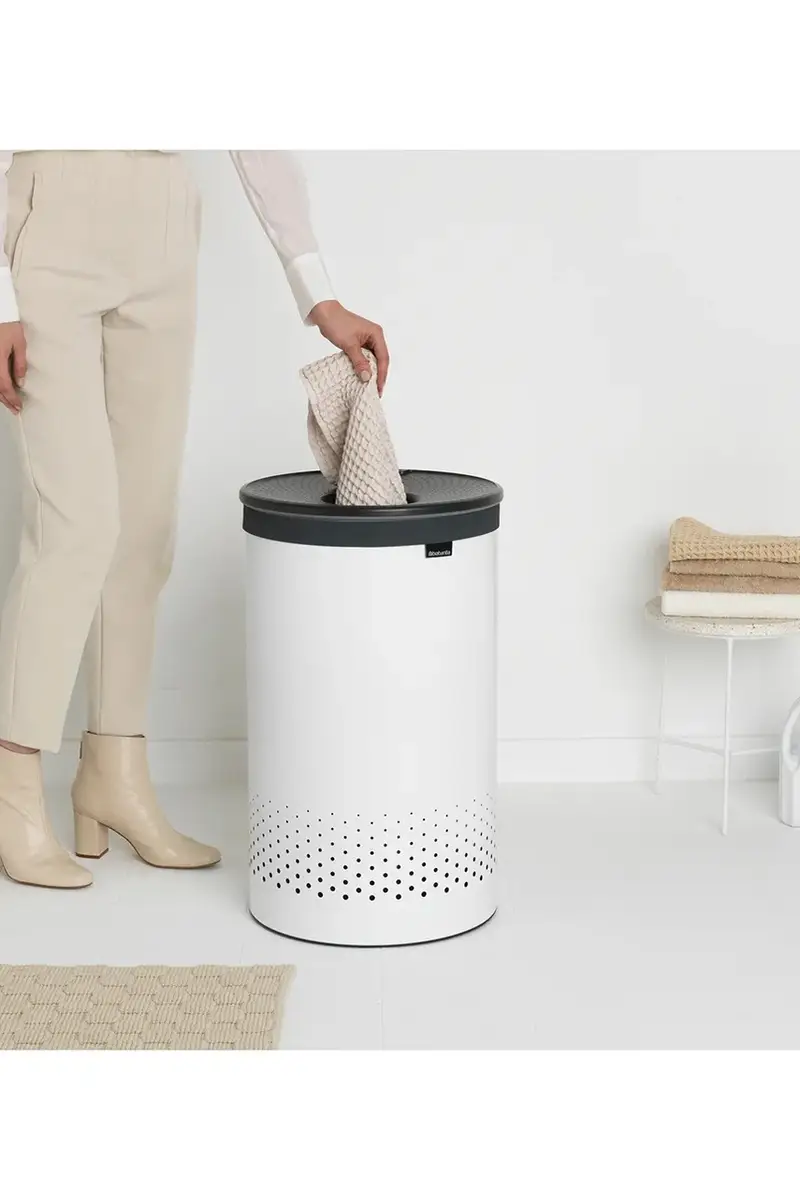 cesto della biancheria 60 L colore bianco miniatura 4