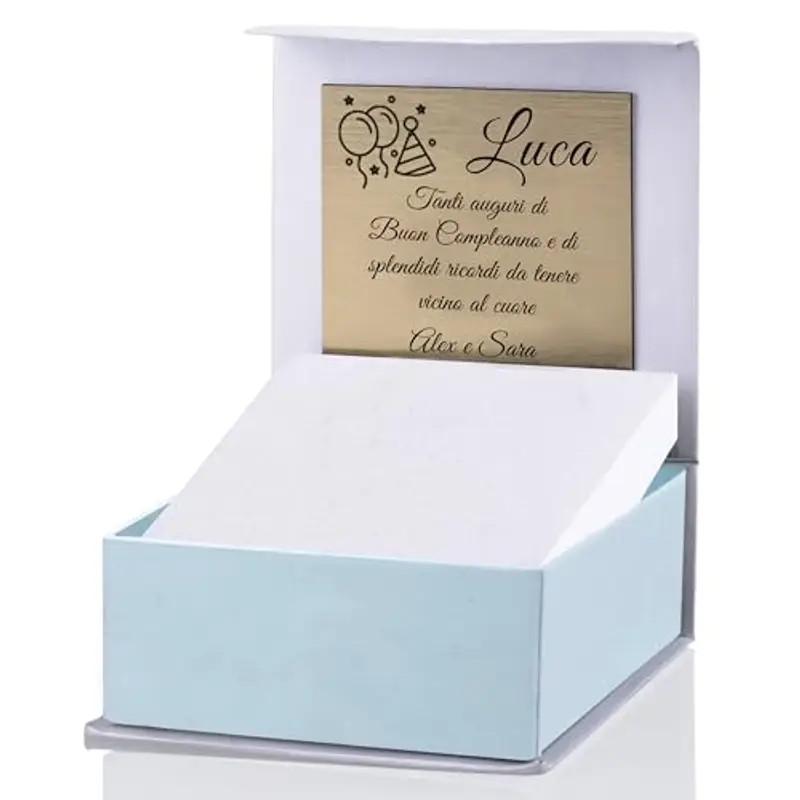 Bracciale Argento 925 Bimbo Piastrina Personalizzabile con Nome e Angioletto Smaltato Blu Kids Collection + Confezione Regalo Personalizzata - Braccialetto per Nascita Comunione o Battesimo miniatura 2