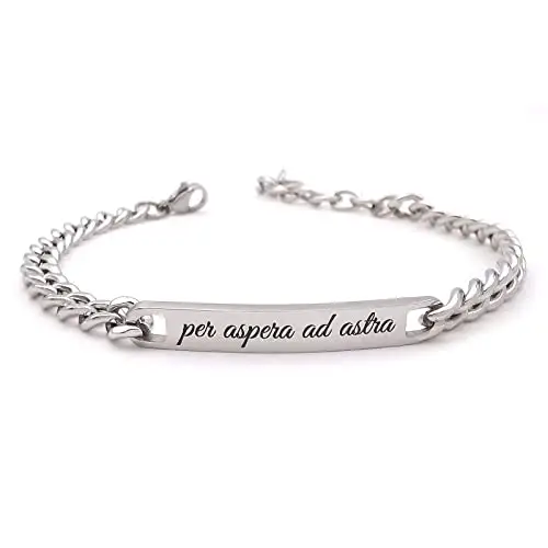 Bracciale da uomo personalizzato in acciaio con incisione personalizzabile braccialetto regalo ragazzo nome frase