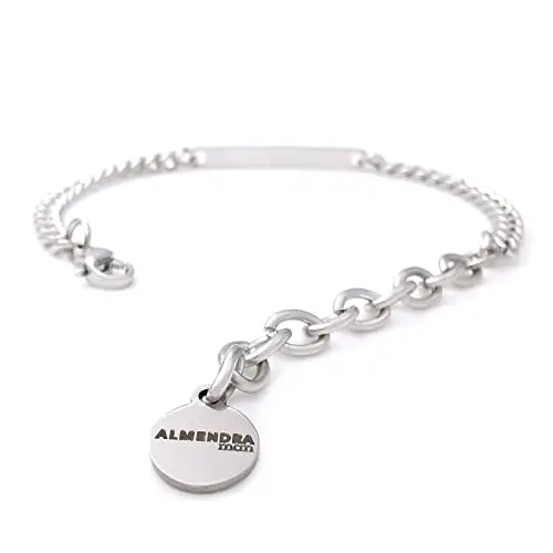 Bracciale da uomo personalizzato in acciaio con incisione personalizzabile braccialetto regalo ragazzo nome frase miniatura 3