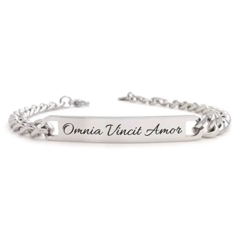 Bracciale da uomo personalizzato in acciaio con incisione personalizzabile braccialetto regalo ragazzo nome frase