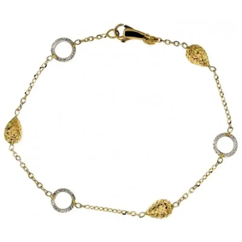 Bracciale donna in oro giallo e bianco 803321724451